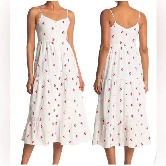 Spirit of Grace Dresses & Skirts - SPIRIT OF GRACE Arlaine Button Front printed sleeveless maxi Dress Small